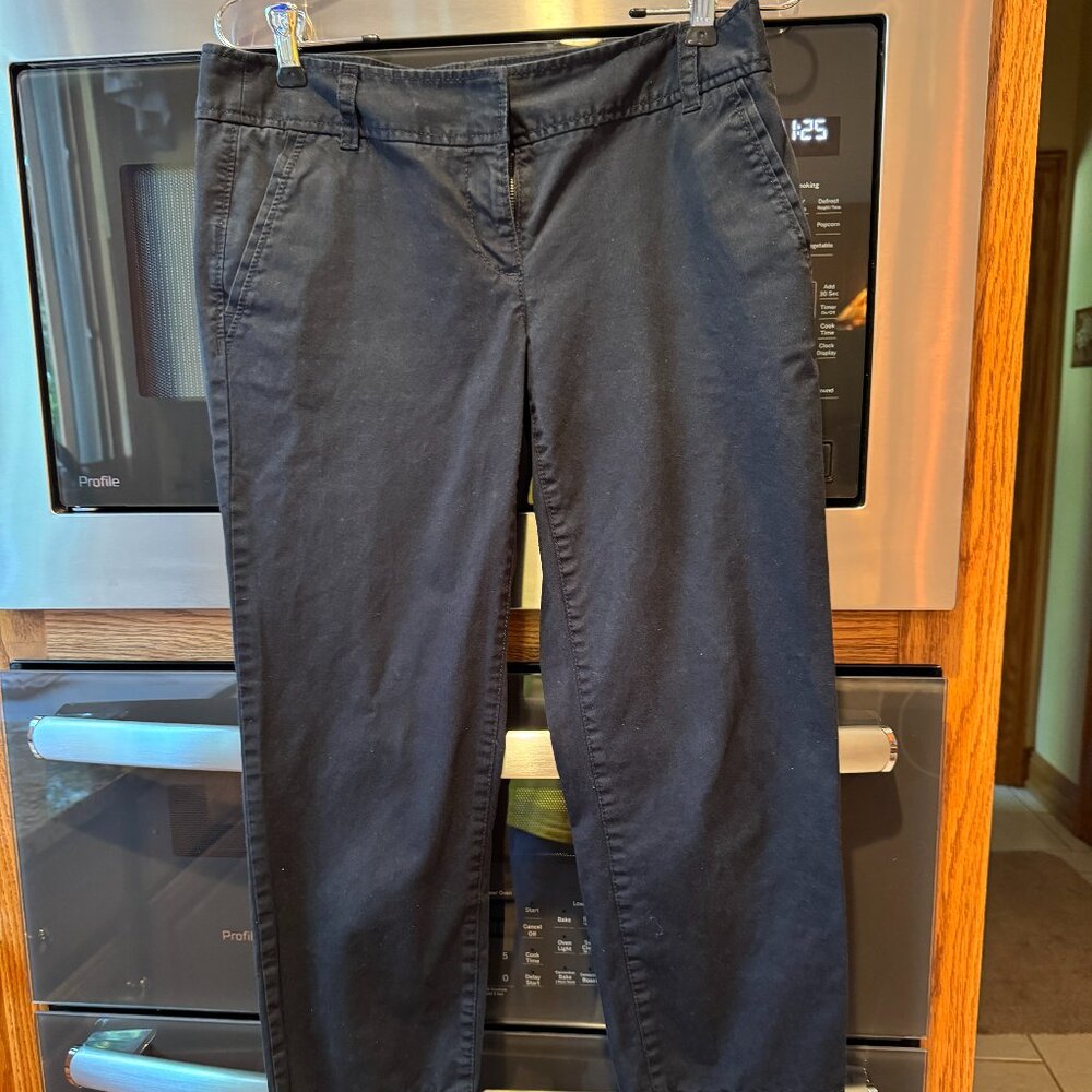 Loft Ann Taylor Marisa Capri Pants Black Pockets Size 2